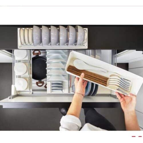Ảnh thực tế rổ bát đĩa cho ngăn kéo trên Hafele 545.14.929