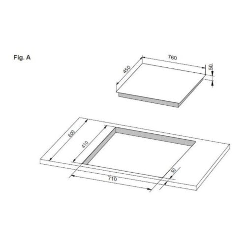 kích thước của Bếp từ 2 vùng nấu Hafele HC-IS772EA 535.02.222