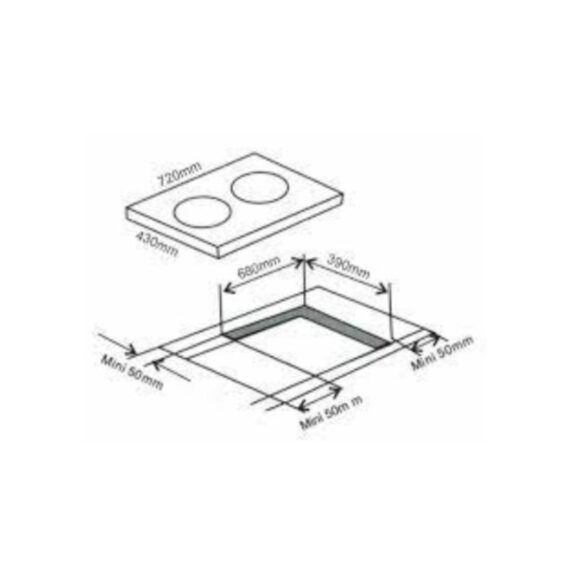 Kích thước của bếp từ đôi kết hợp hồng ngoại Hafele HC-M772C 536.61.565 Kích thước của bếp từ đôi kết hợp hồng ngoại Hafele HC-M772C 536.61.565