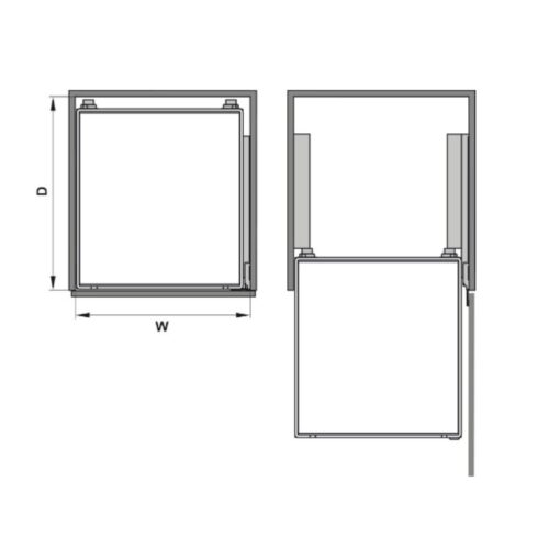Kích thước phụ kiện tủ bếp Hafele 540.26.664