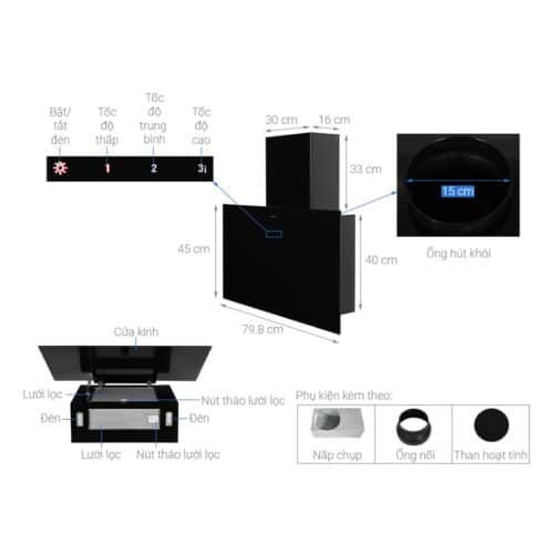 Thông số Máy hút mùi gắn tường Hafele HH-WVG80E 533.86.018