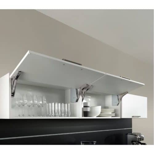 Ảnh thực tế bộ tay nâng FREE FLAP 1.7 Hafele 493.05.831 nắp xám