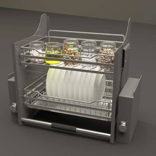 Ảnh thực tế rổ chén đĩa di động lướt dẹt LENTO Cucina 504.76.014 Inox 304