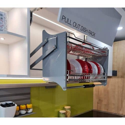 Ảnh thực tế rổ chén đĩa di động lướt dẹt LENTO Cucina 504.76.218 mạ chrome