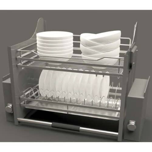 Ảnh thực tế rổ chén đĩa di động lướt dẹt LENTO Cucina 504.76.218 mạ chrome