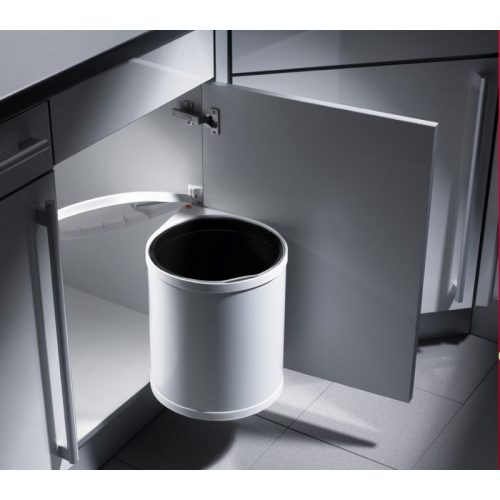 Ảnh thực tế thùng rác gắn cửa màu trắng Hafele 502.12.729 15L