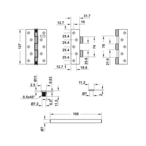 Thiết kế của Bản lề lá Bauma 926.20.344