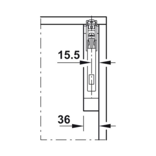 Thiết kế của Bộ tay nâng FREE FLAP 1.7 Hafele 493.05.832 nắp xám