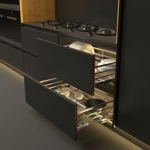 Ảnh thực tế bộ rổ bát đĩa Hafele 549.08.014 900mm