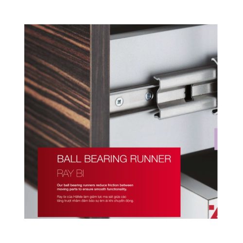 Ảnh thực tế của ray bi nhấn mở 400mm Hafele 494.02.083