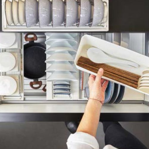 Ảnh thực tế rổ đựng bát đĩa 900mm DiningAgent Hafele 545.14.949