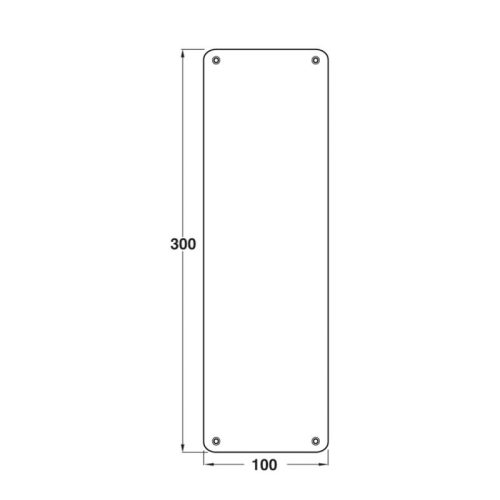 Kích thước bảng đẩy cửa push Hafele 987.11.300