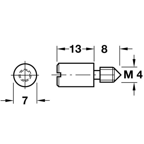 Kích thước bas đỡ kệ M4 Hafele 282.39.705