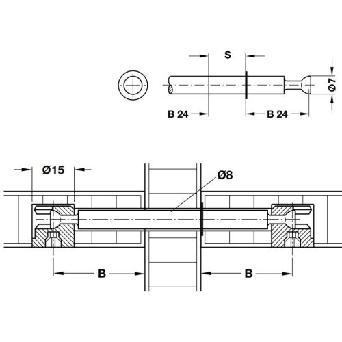Kích thước ốc liên kết Ixconnect Minifix 15 ván dày 16mm Hafele 262.27.805