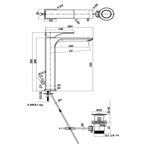 Kích thước vòi trộn Regal Hafele 589.78.001