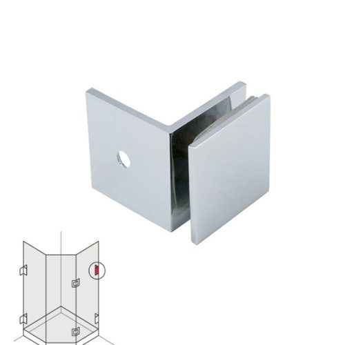 Lắp đặt kẹp kính - tường nhà tắm 90º có đế Hafele 981.00.542