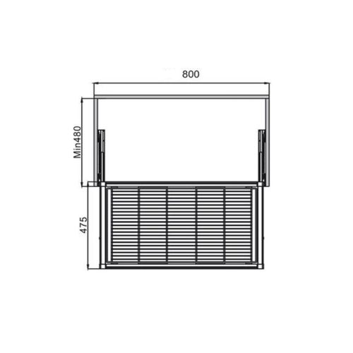 Thiết kế của rổ kéo bằng kim loại 800mm Hafele 807.95.143