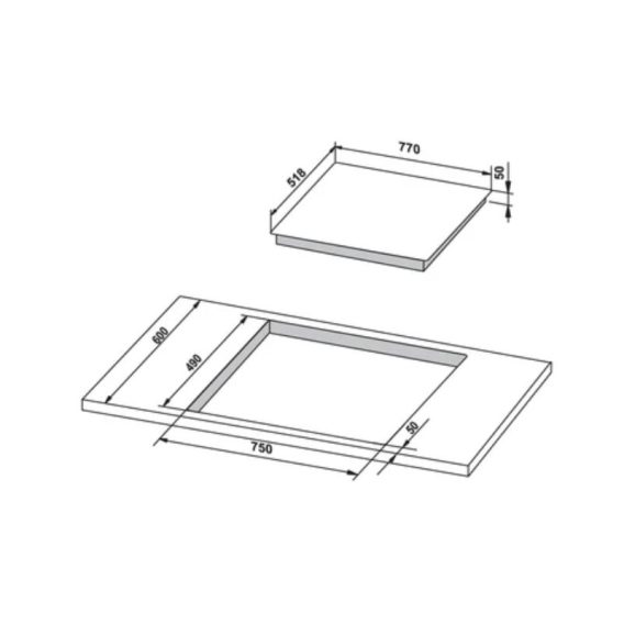 Kích thước của bếp ttừ Hafele 3 vùng nấu HC-IS773EA 535.02.242 lắp âm Kích thước của bếp ttừ Hafele 3 vùng nấu HC-IS773EA 535.02.242 lắp âm