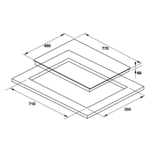 Kích thước bếp từ đôi Hafele HC-I772A 536.01.695 lắp âm